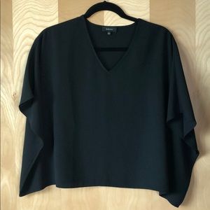 Black dolman sleeve blouse